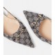 Horsebit GG canvas slingback flats