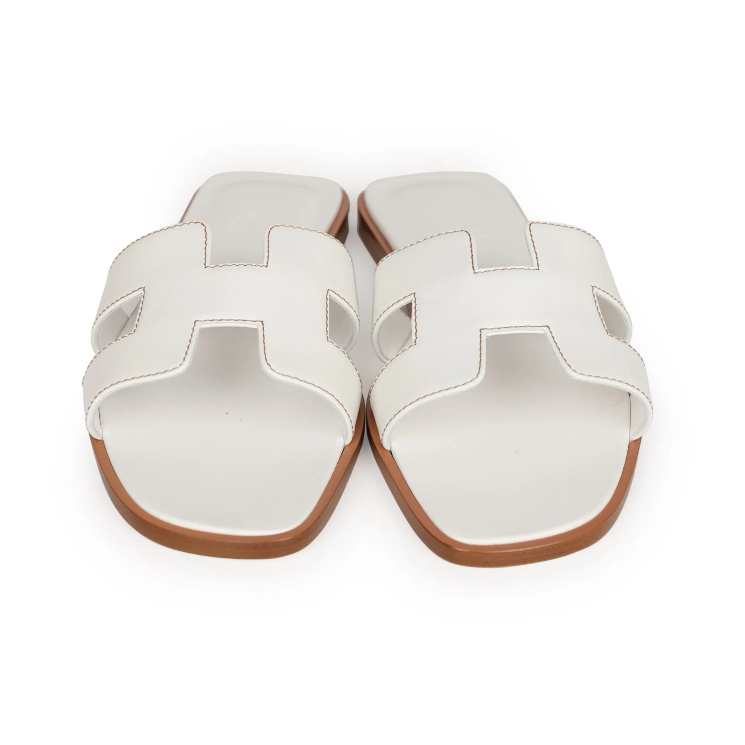 Hermès Oran Sandals White Box Calfskin 