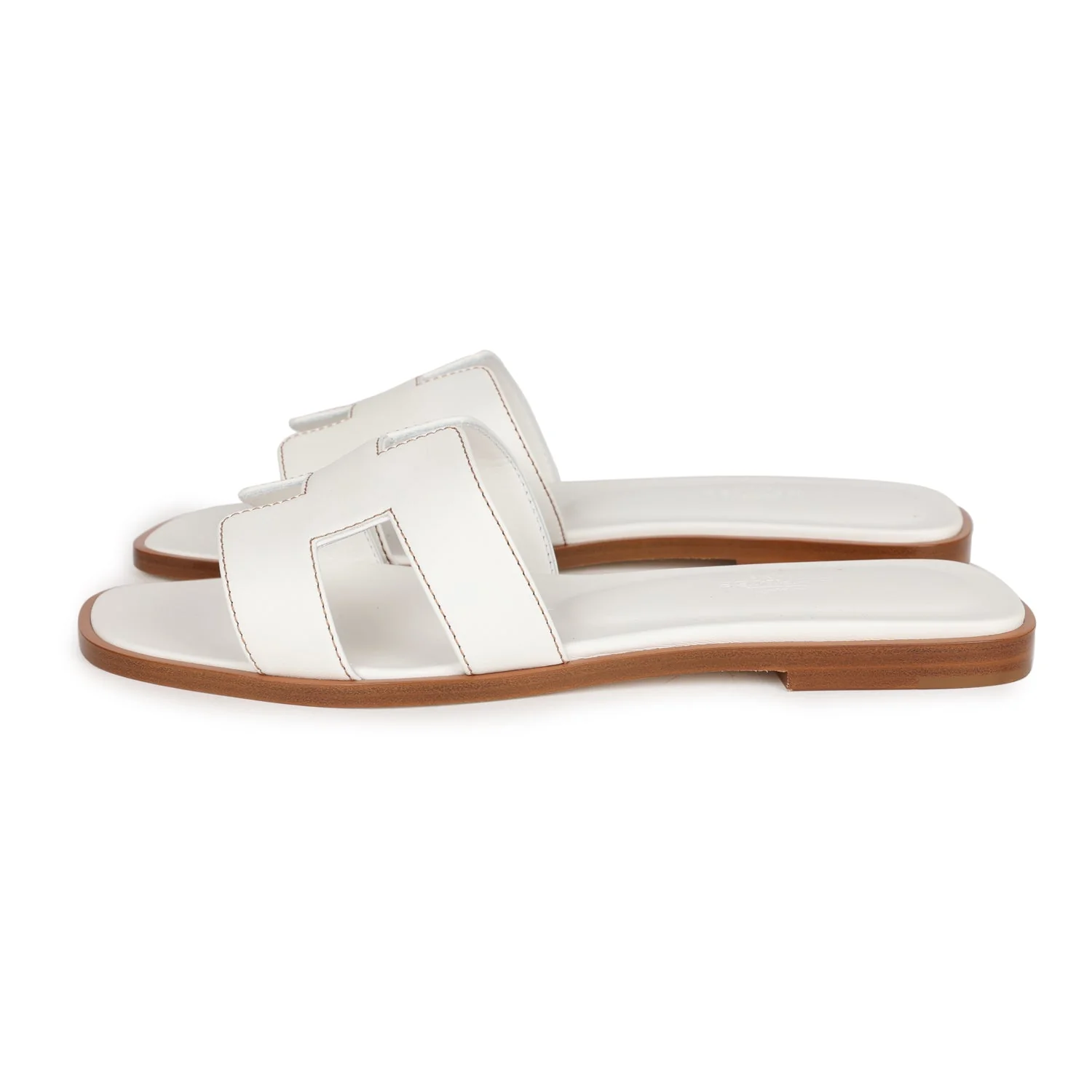 Hermès Oran Sandals White Box Calfskin 