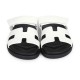 Hermès Chypre Techno Sandals White Calfskin Palladium Hardware