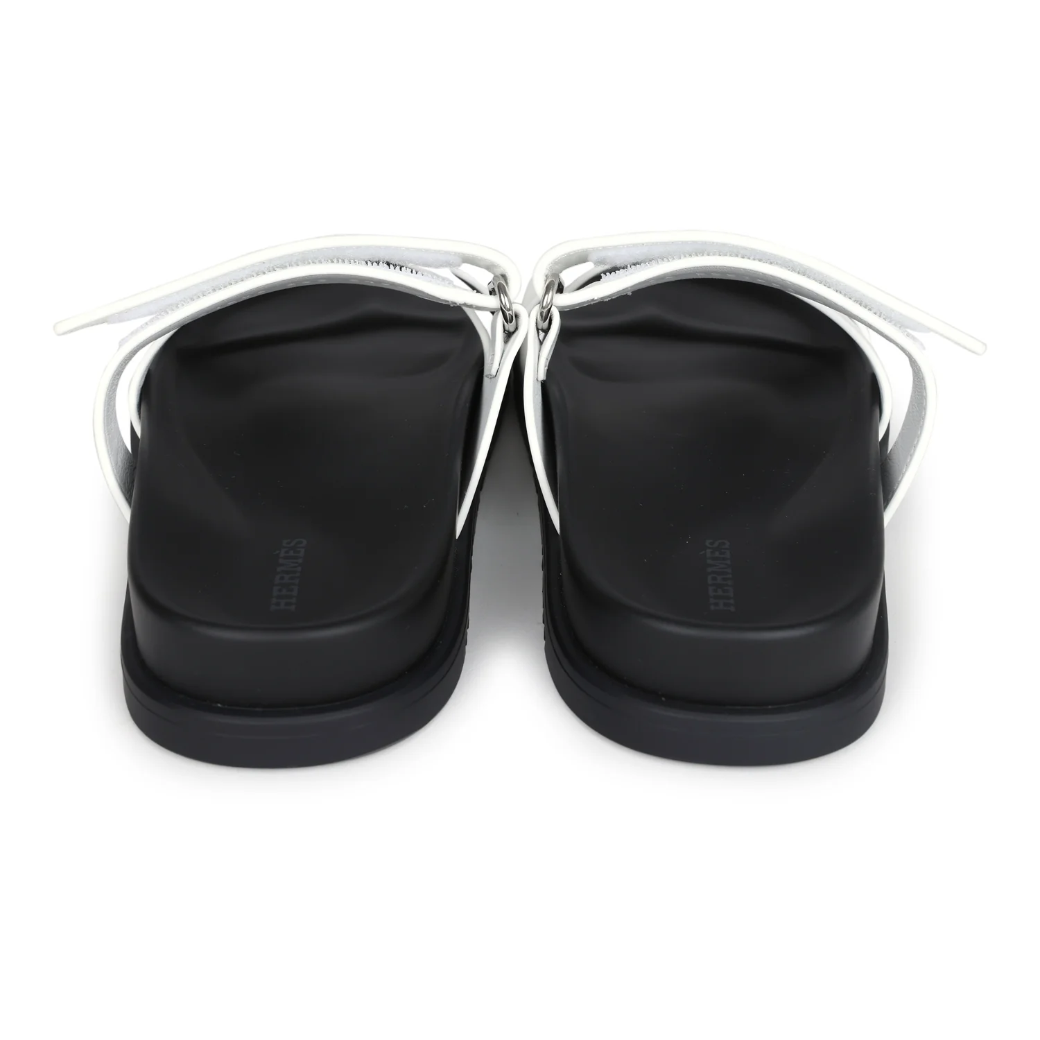 Hermès Chypre Techno Sandals White Calfskin Palladium Hardware