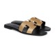 Hermès Oran Sandals Dore Chevre