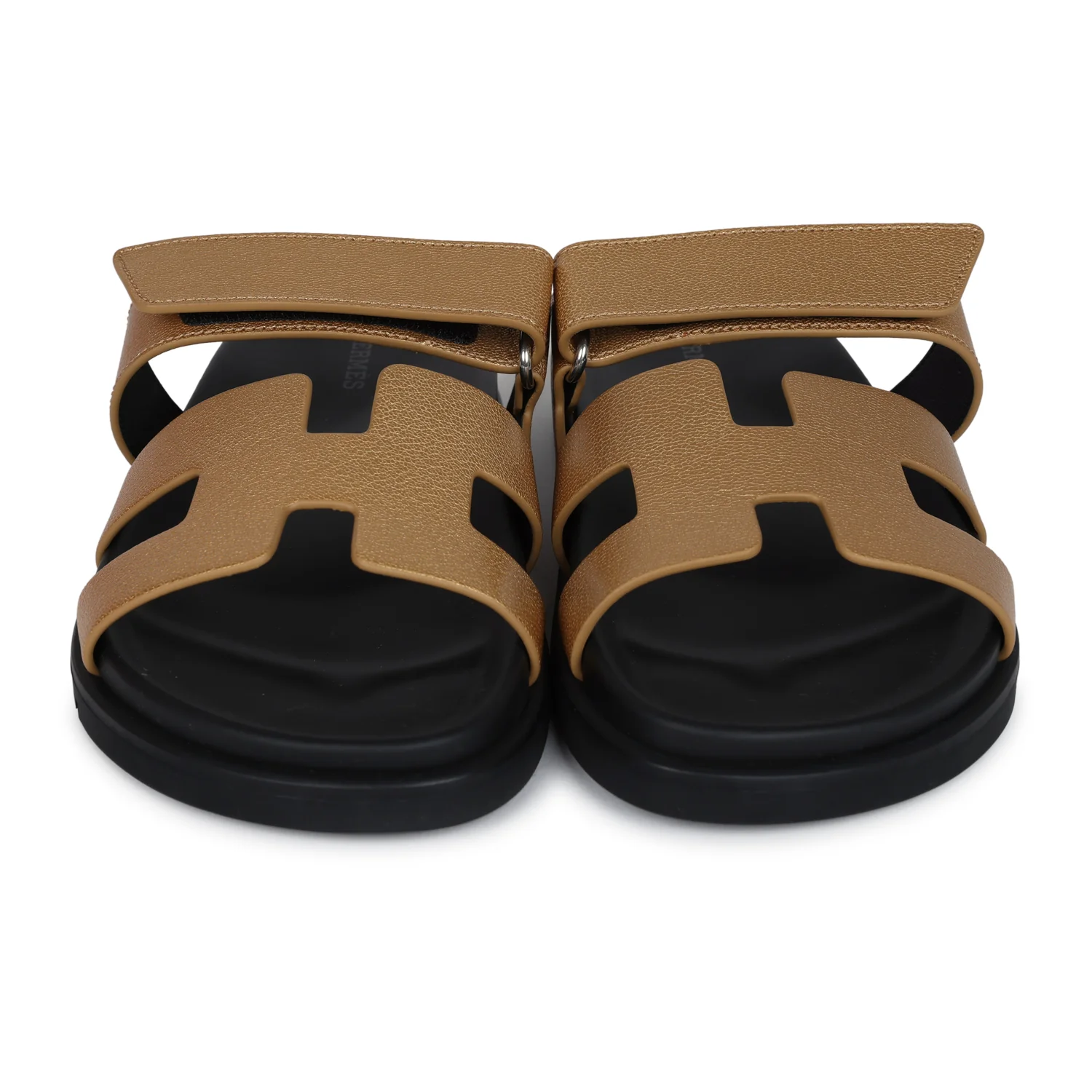 Hermès Chypre Techno Sandals Dore Chevre Palladium Hardware 