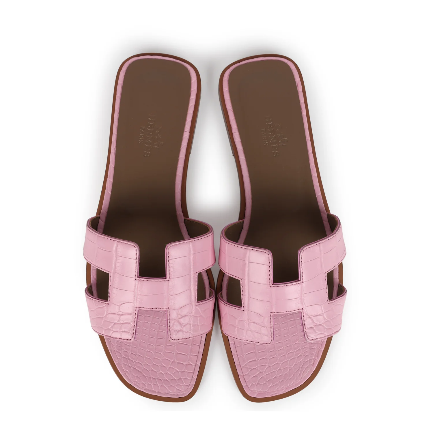 Hermès Oran Sandals Bubblegum Matte Alligator