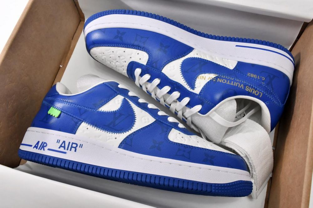 Louis Vuitton x Nike Air Force 1 White Blue