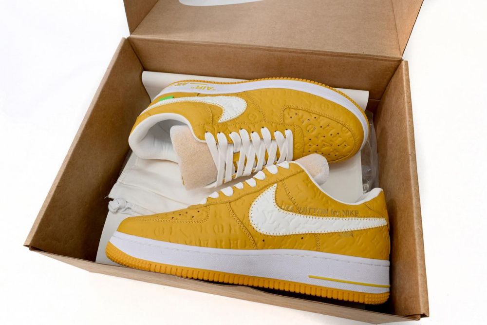 Louis Vuitton x Nike Air Force 1 Co Branded White Yellow