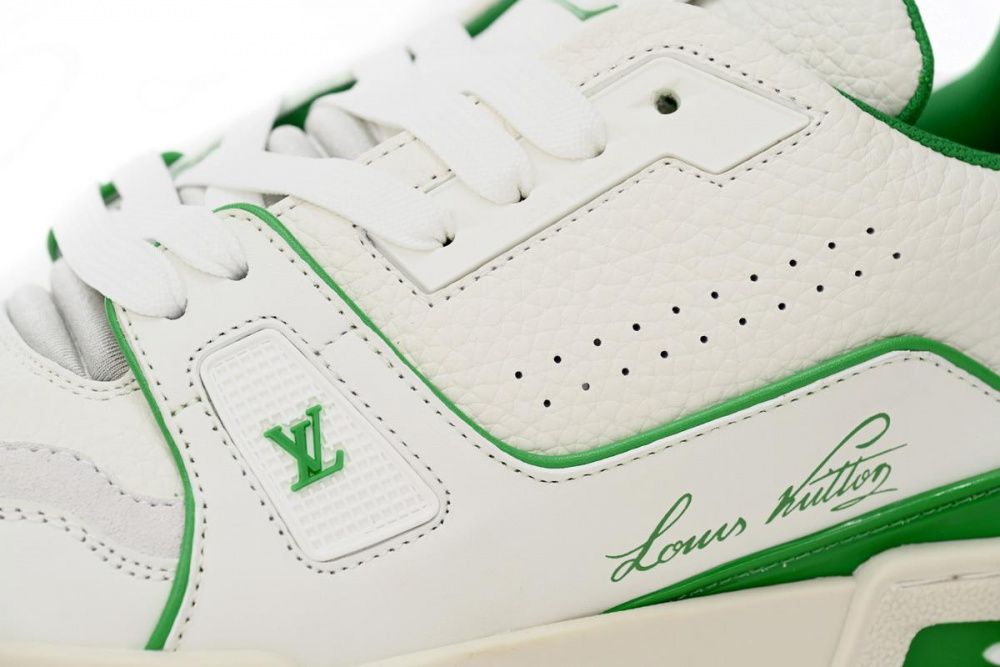 Louis Vuitton Trainer All Blue White Green Lychee Pattern