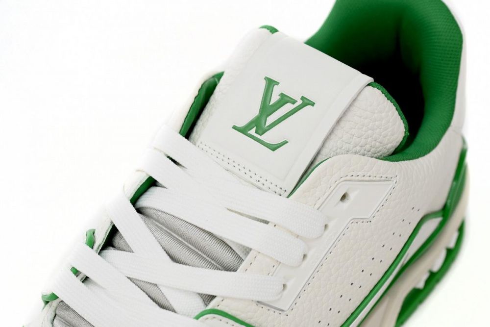 Louis Vuitton Trainer All Blue White Green Lychee Pattern