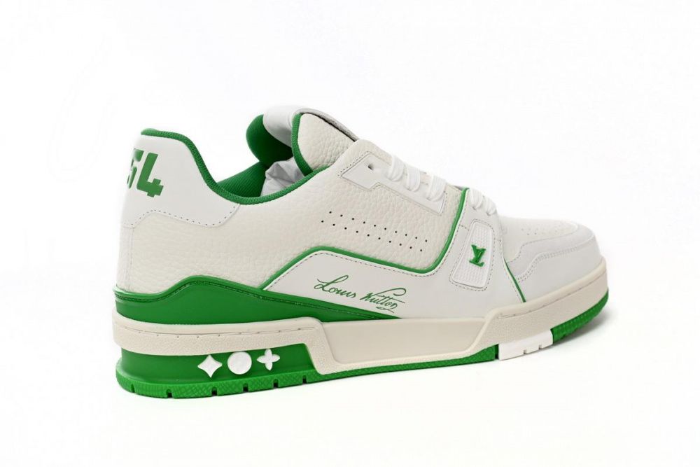 Louis Vuitton Trainer All Blue White Green Lychee Pattern