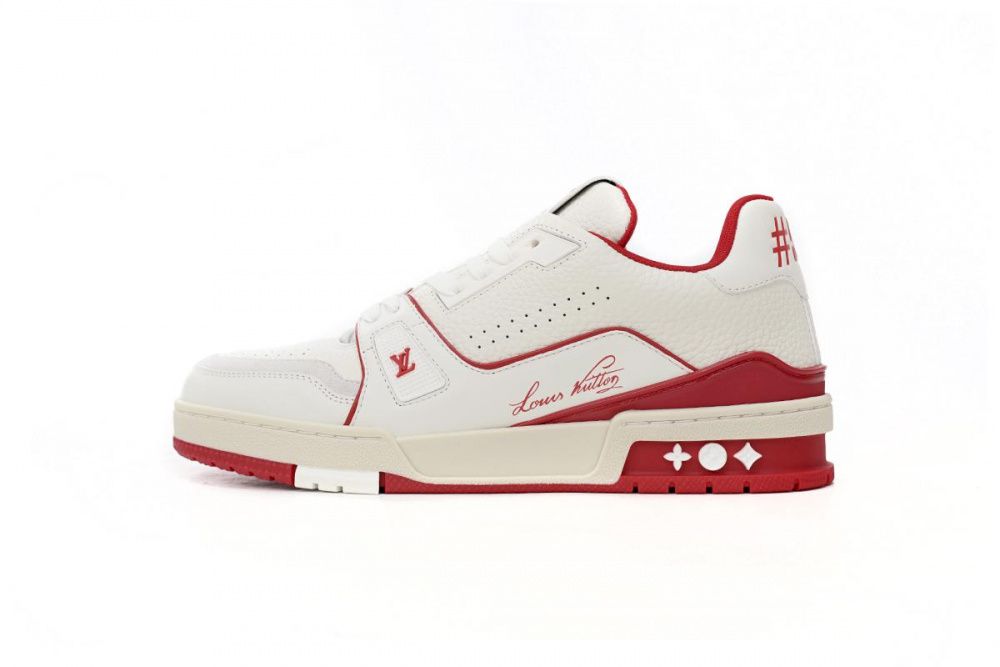 Louis Vuitton Trainer All Blue White Red Lychee Pattern