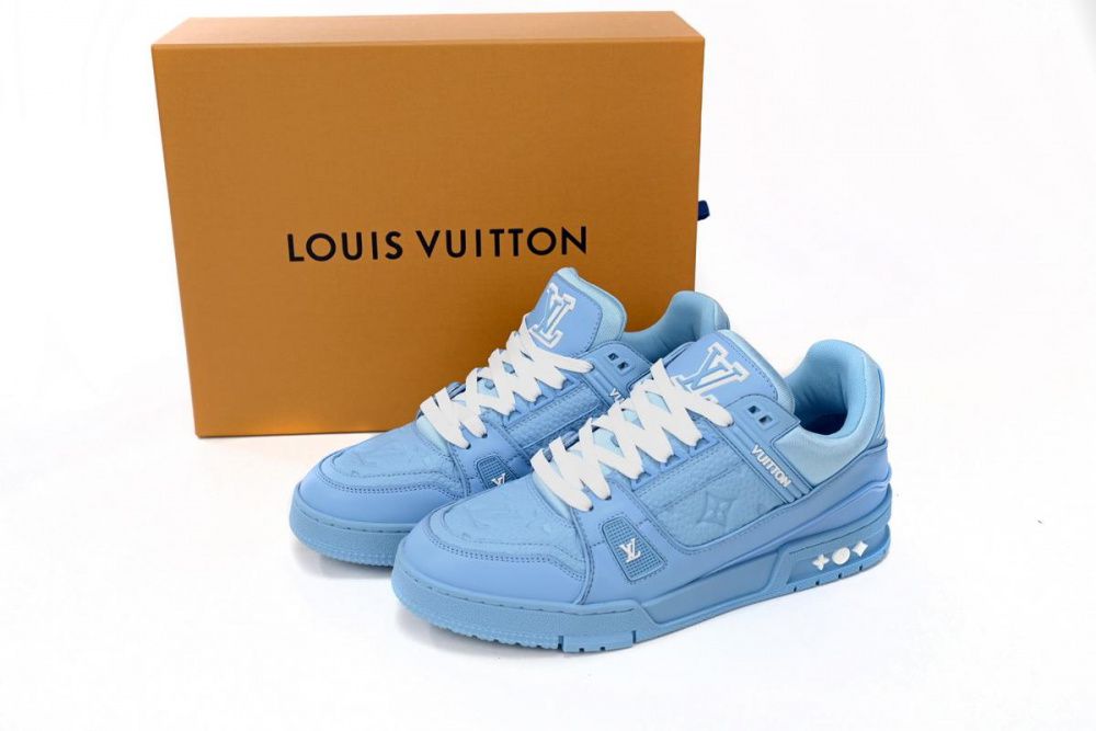 Louis Vuitton Trainer All Blue Embossing