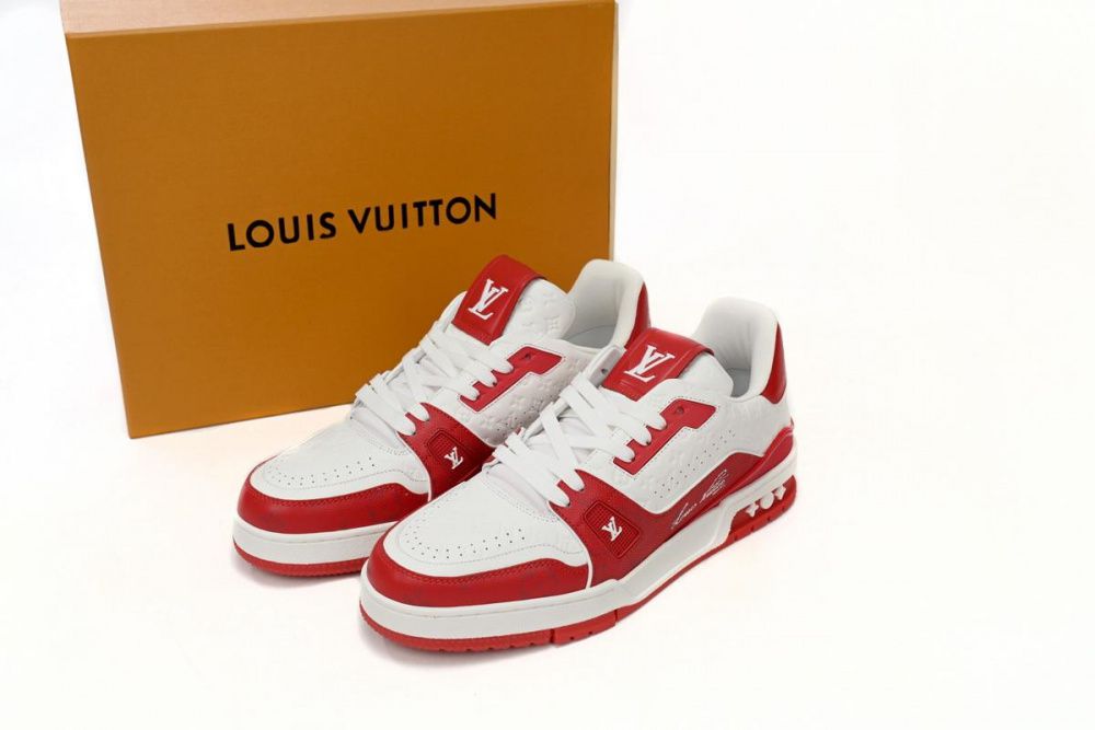 Louis Vuitton Trainer White Red