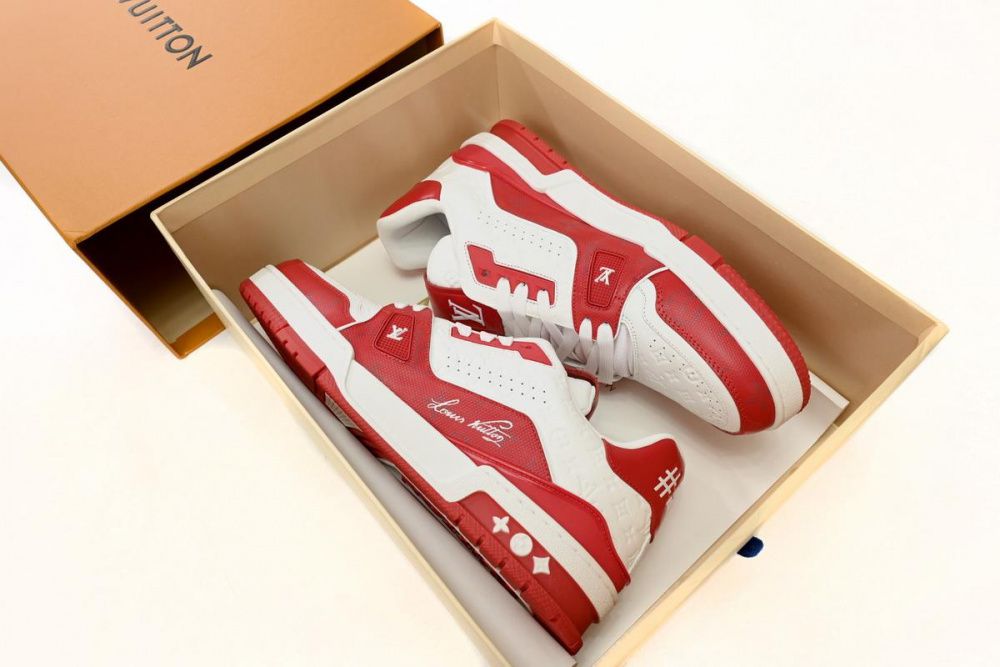 Louis Vuitton Trainer White Red