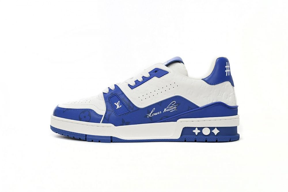 Louis Vuitton Trainer White Blue