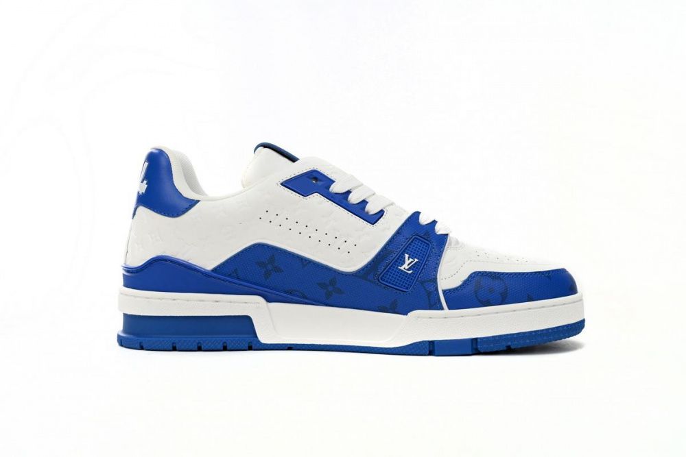 Louis Vuitton Trainer White Blue