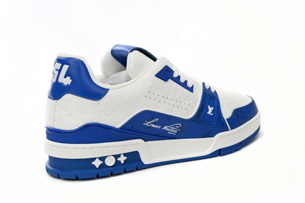 Louis Vuitton Trainer White Blue