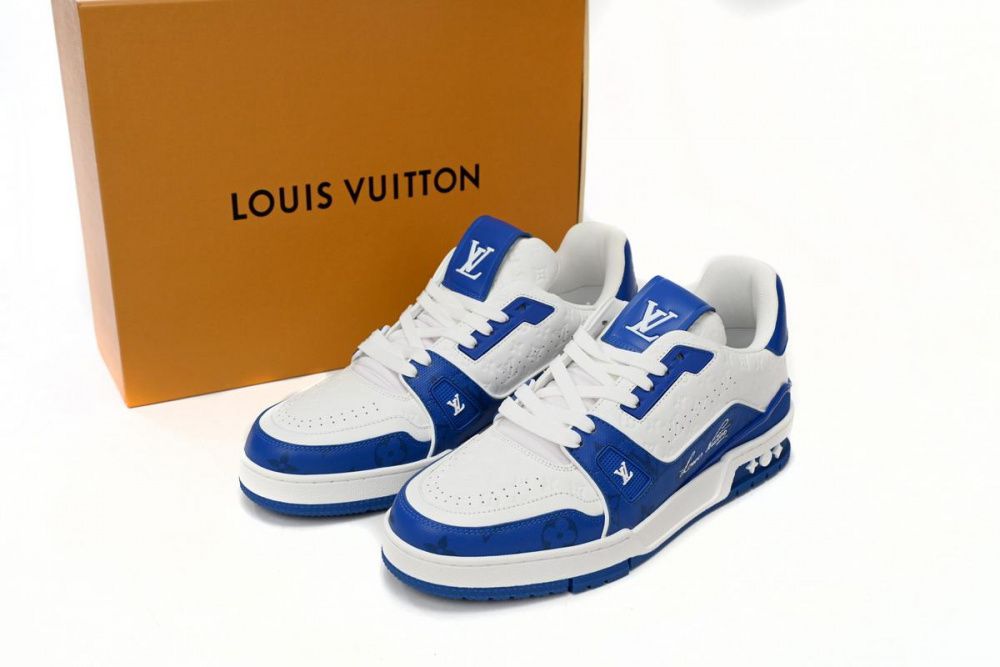 Louis Vuitton Trainer White Blue