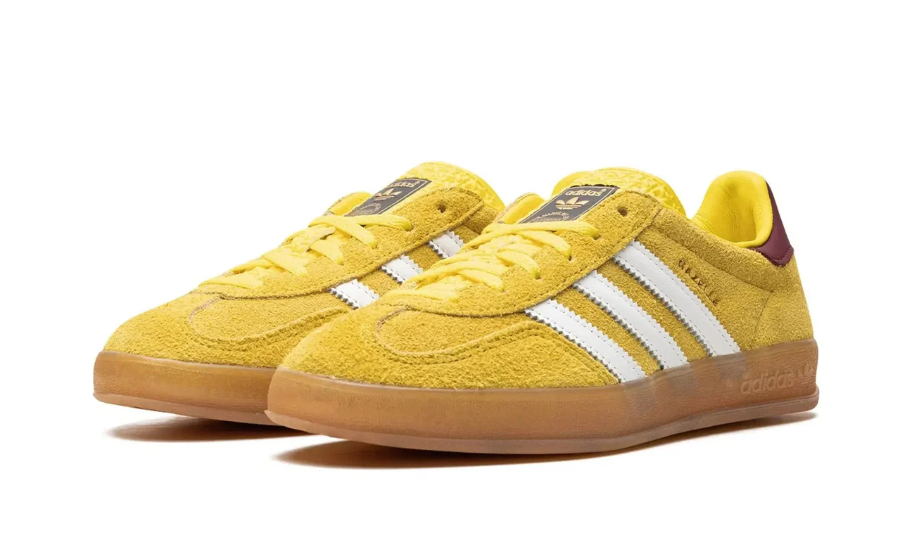 Adidas Gazelle Indoor Bright Yellow Collegiate Burgundy