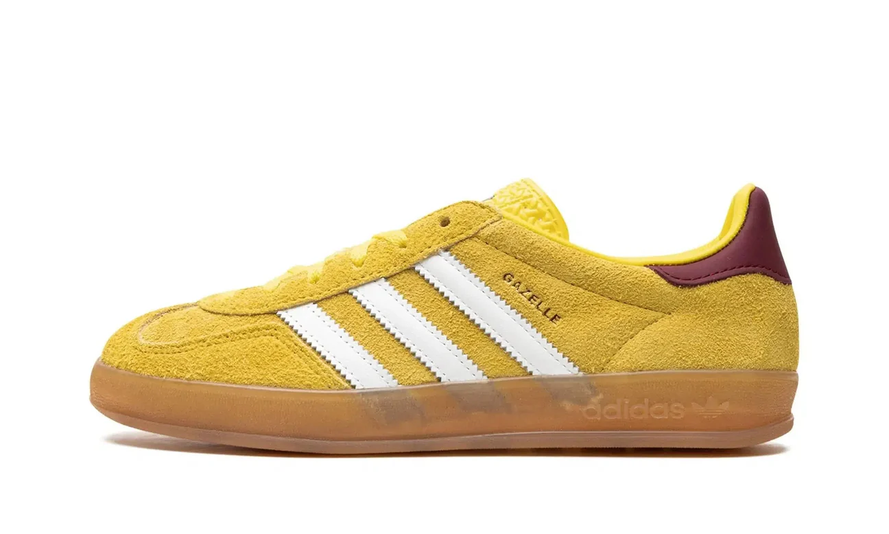 Adidas Gazelle Indoor Bright Yellow Collegiate Burgundy