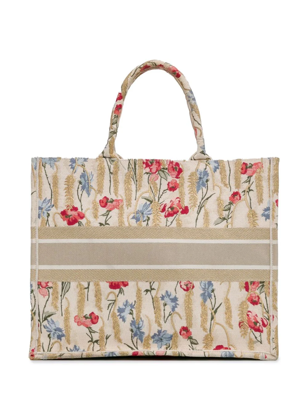 Large Embroidered Hibiscus Book tote bag