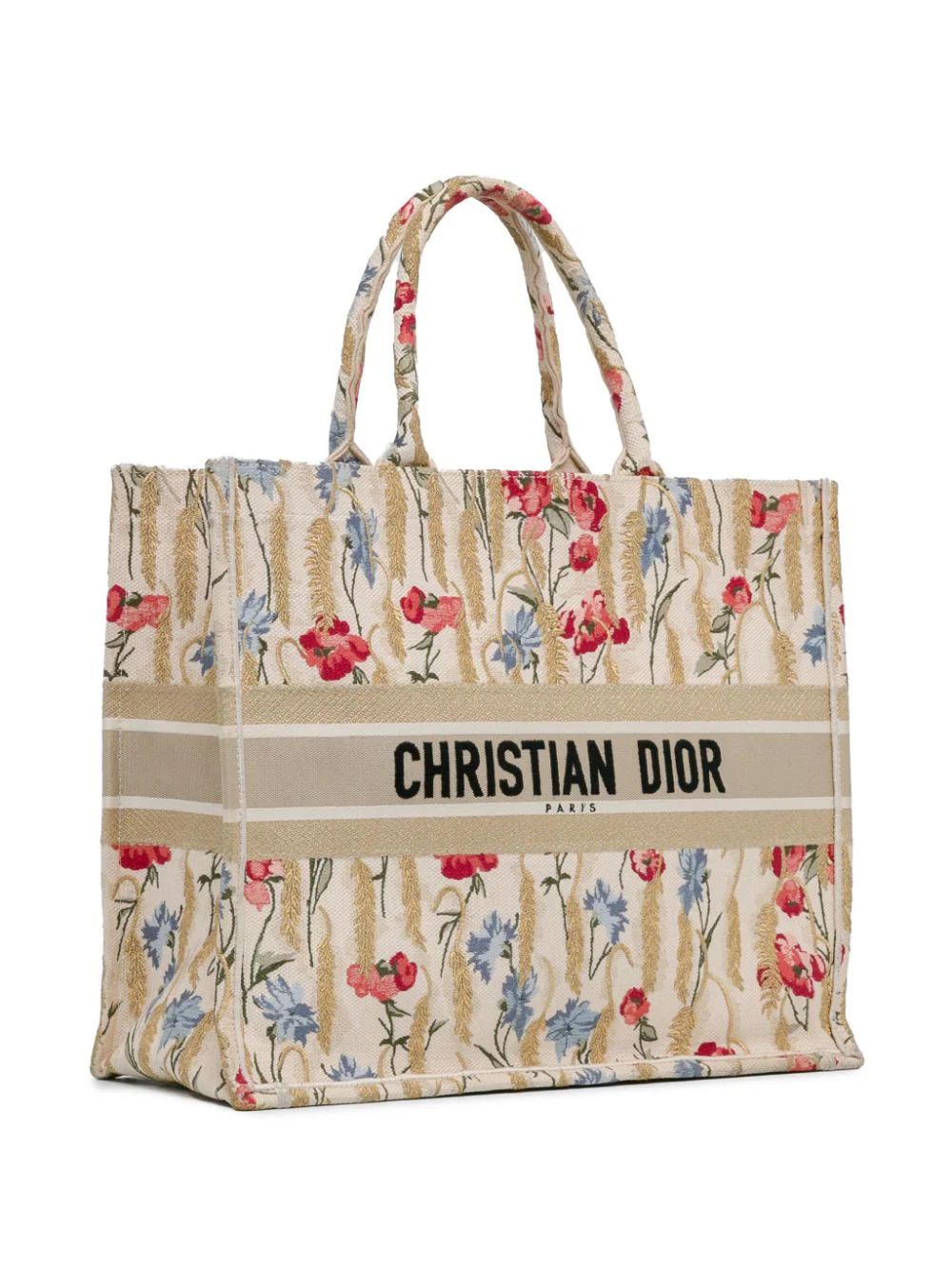 Large Embroidered Hibiscus Book tote bag