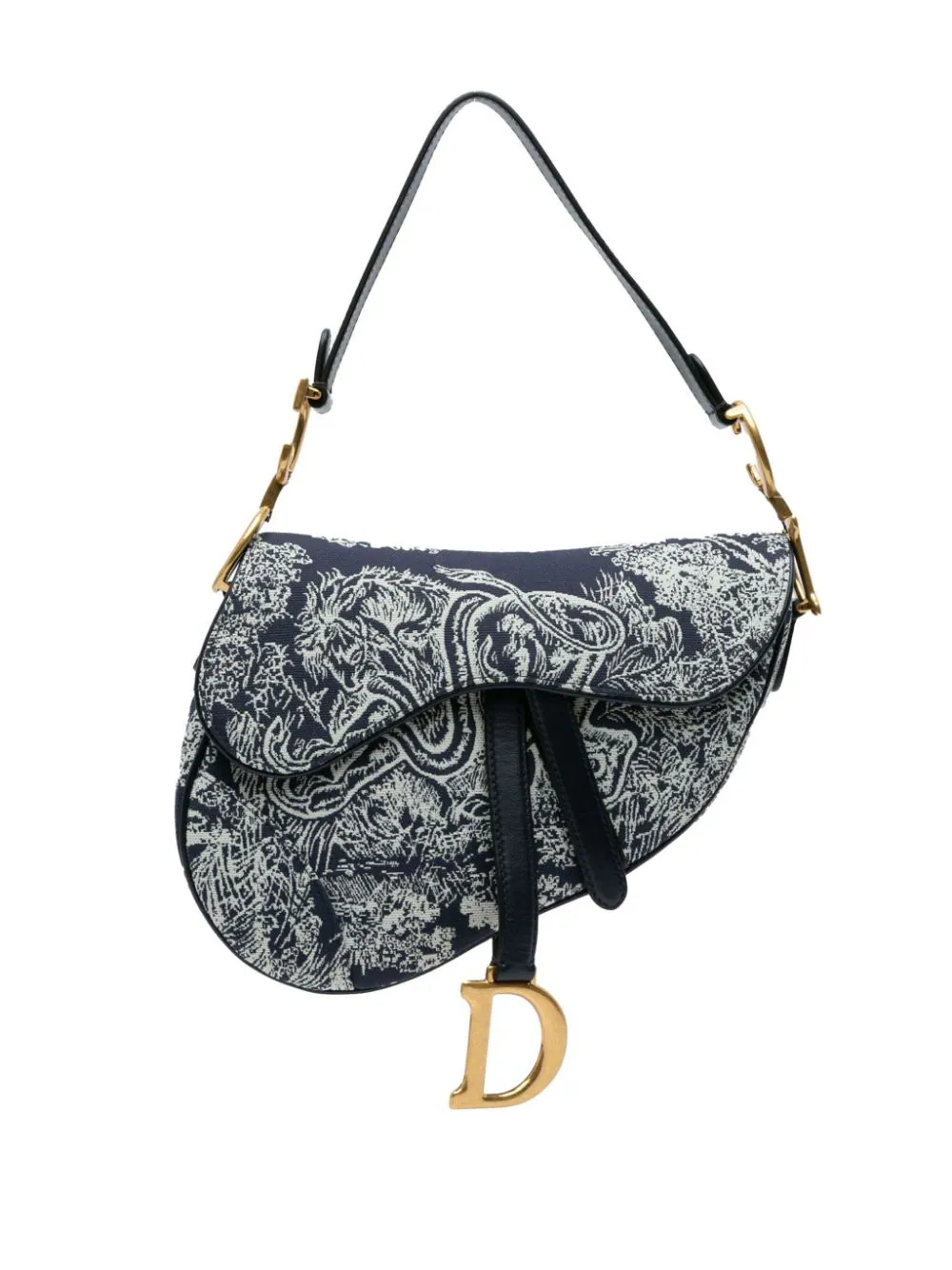 2021 Medium Toile De Jouy Saddle shoulder bag