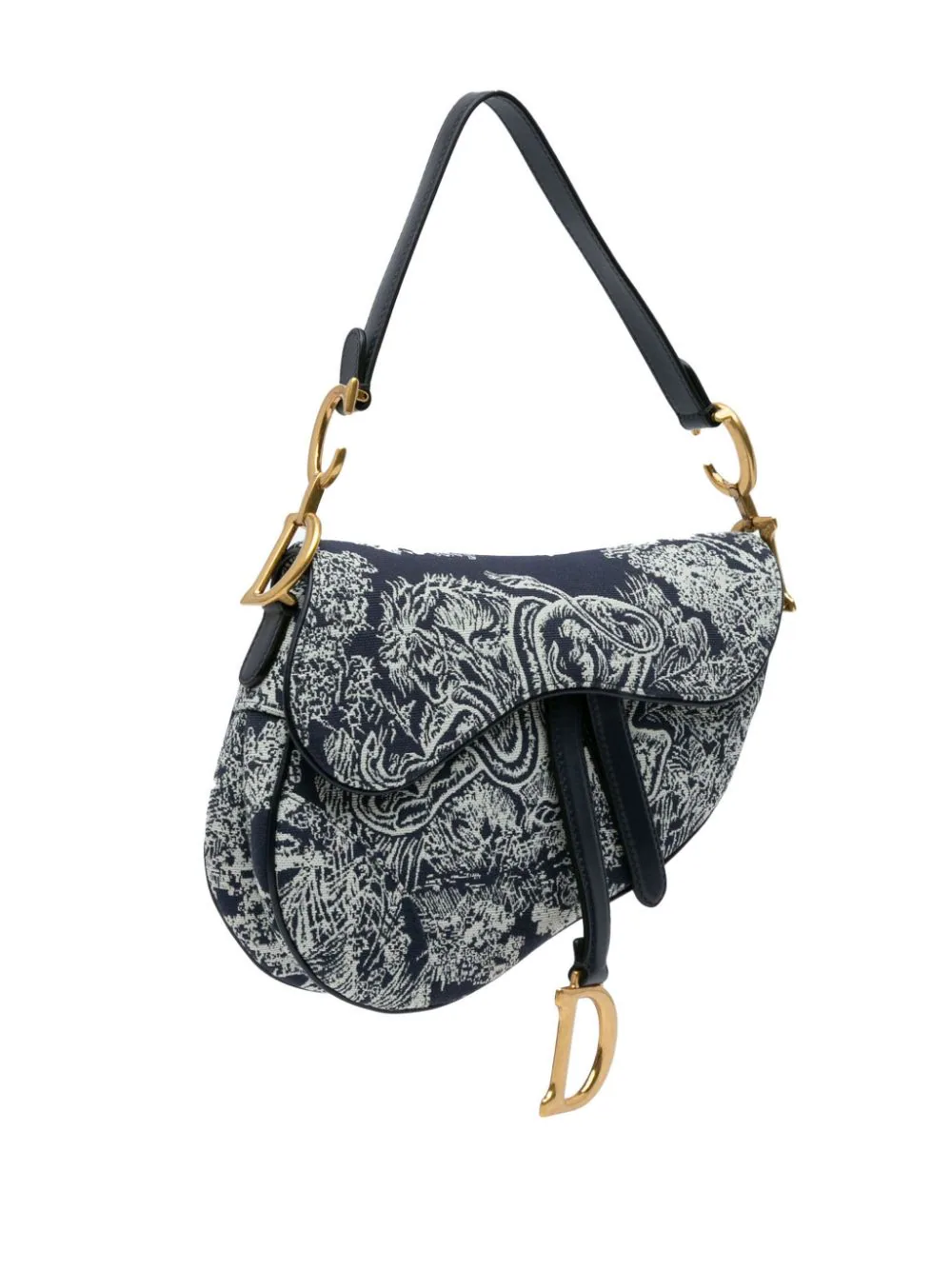 2021 Medium Toile De Jouy Saddle shoulder bag