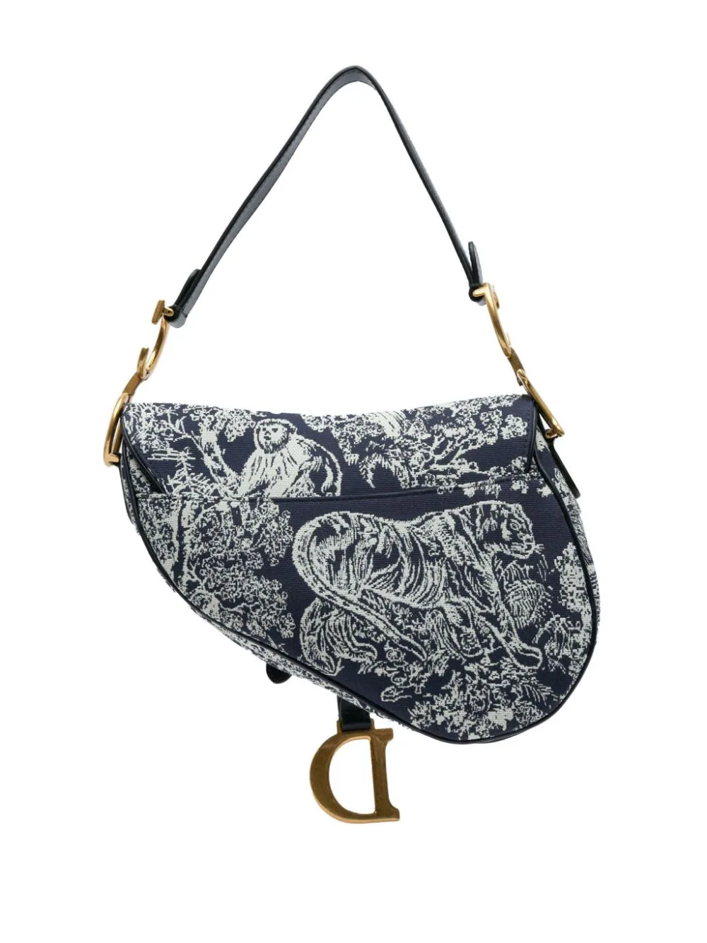 2021 Medium Toile De Jouy Saddle shoulder bag