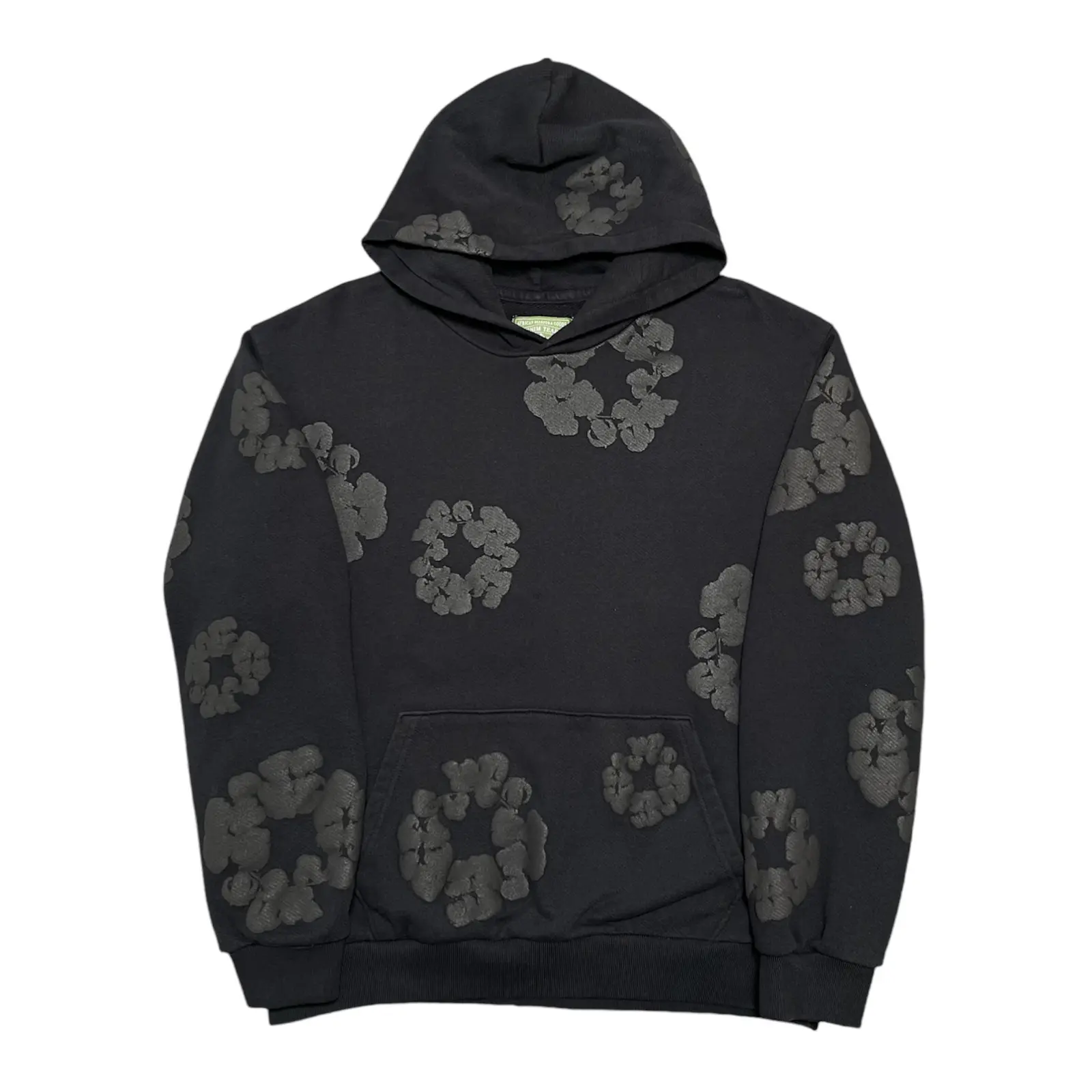 Tonal Wreath Hooded Sweatshirt Black