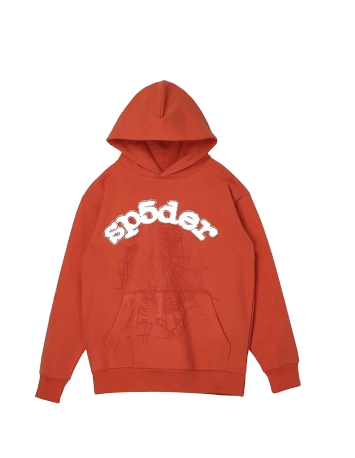 Sp5der Orange Studded Websuit Hoodie